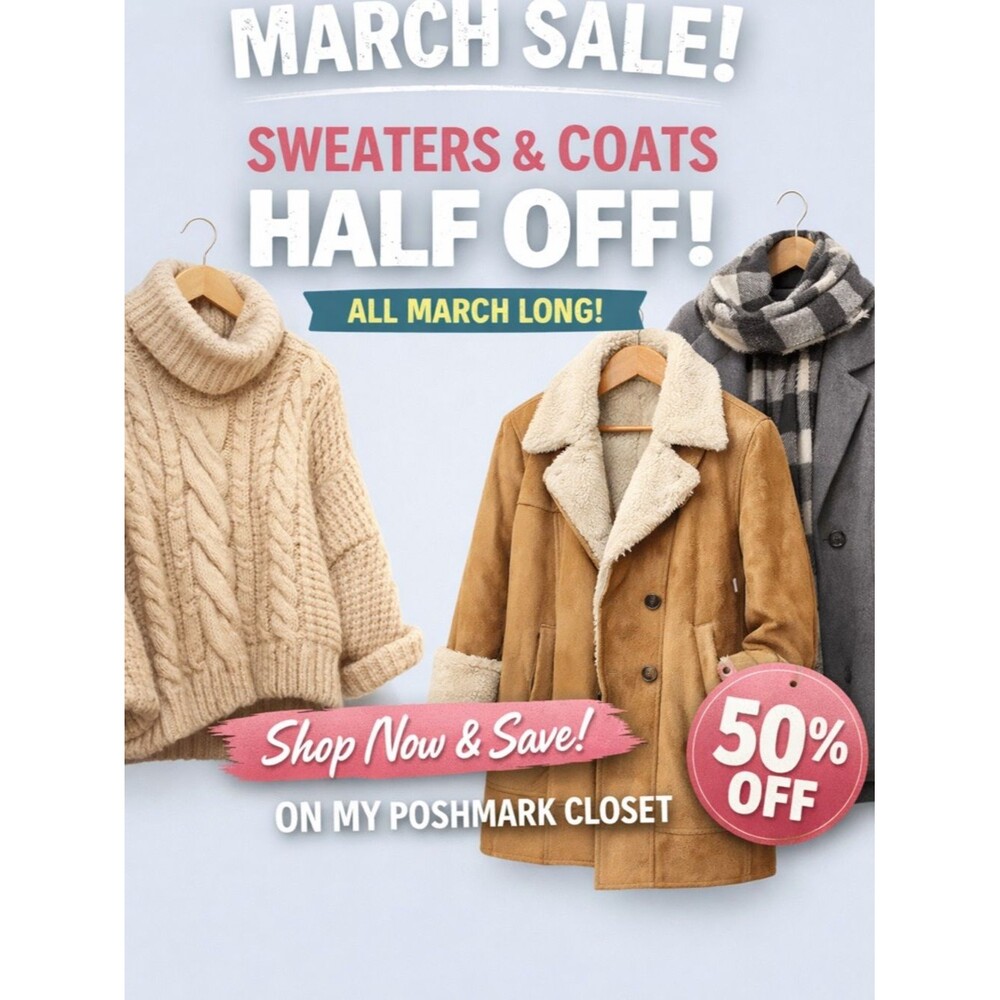 ALL sweaters and jackets 50% off in March